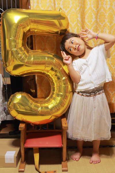 5歳誕生日　数字バルーン